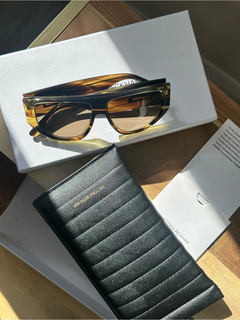 Victoria Beckham Tortoiseshell Sunglasses and Case Box